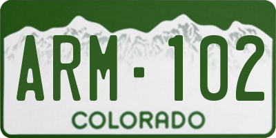 CO license plate ARM102