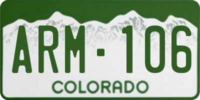 CO license plate ARM106