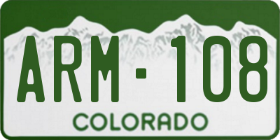 CO license plate ARM108