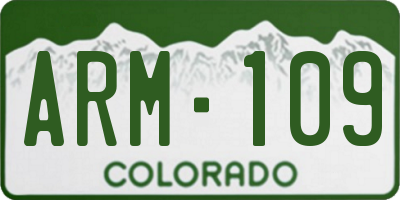 CO license plate ARM109