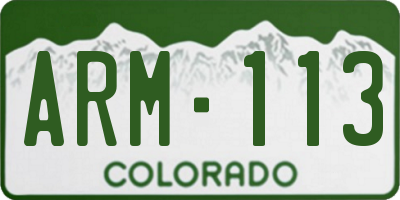 CO license plate ARM113