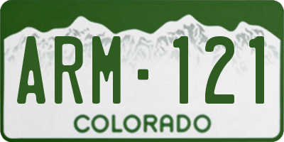 CO license plate ARM121