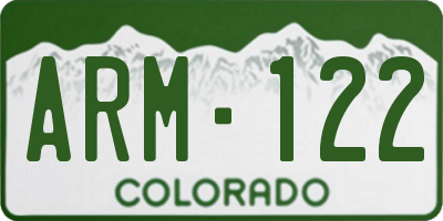 CO license plate ARM122