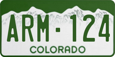 CO license plate ARM124