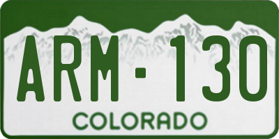 CO license plate ARM130