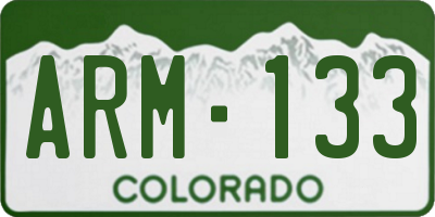 CO license plate ARM133