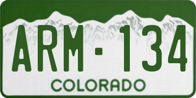 CO license plate ARM134