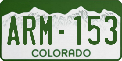 CO license plate ARM153