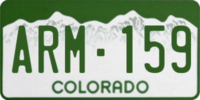 CO license plate ARM159