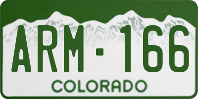 CO license plate ARM166