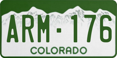 CO license plate ARM176