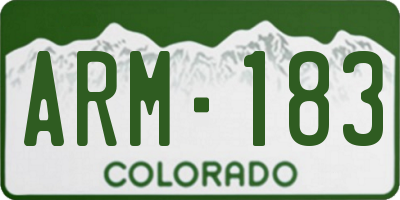 CO license plate ARM183