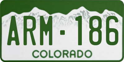 CO license plate ARM186