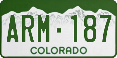 CO license plate ARM187