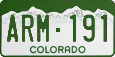 CO license plate ARM191