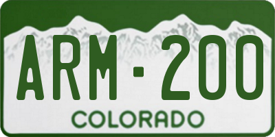 CO license plate ARM200
