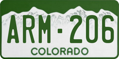 CO license plate ARM206