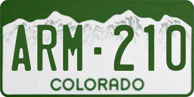 CO license plate ARM210