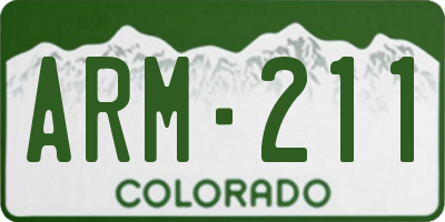 CO license plate ARM211