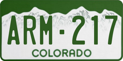 CO license plate ARM217