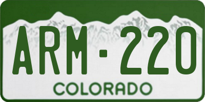 CO license plate ARM220