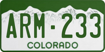 CO license plate ARM233