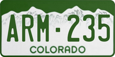 CO license plate ARM235