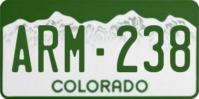 CO license plate ARM238