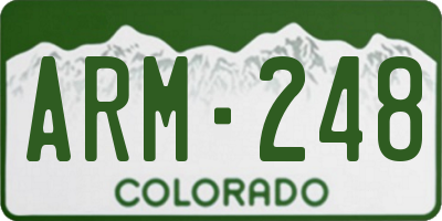 CO license plate ARM248