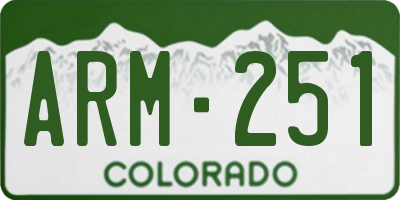 CO license plate ARM251