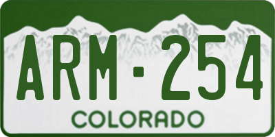 CO license plate ARM254