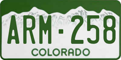CO license plate ARM258