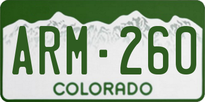 CO license plate ARM260