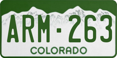 CO license plate ARM263