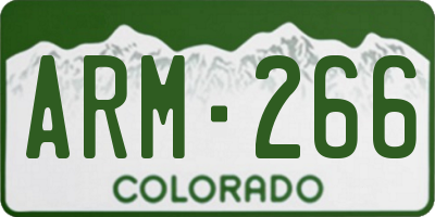 CO license plate ARM266