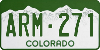 CO license plate ARM271
