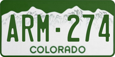 CO license plate ARM274