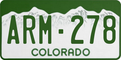 CO license plate ARM278