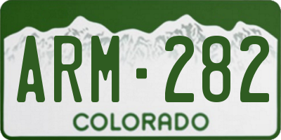 CO license plate ARM282
