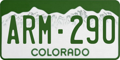 CO license plate ARM290