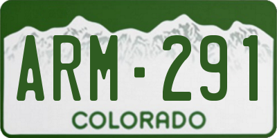 CO license plate ARM291