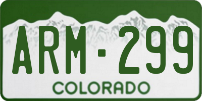 CO license plate ARM299
