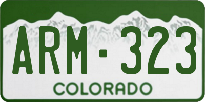 CO license plate ARM323