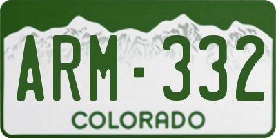 CO license plate ARM332