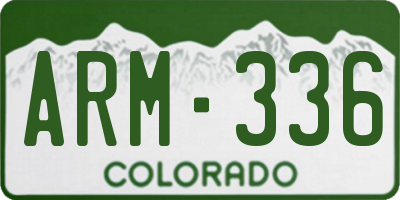 CO license plate ARM336