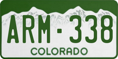 CO license plate ARM338