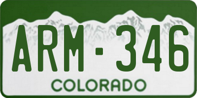 CO license plate ARM346
