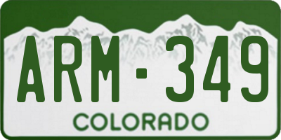 CO license plate ARM349