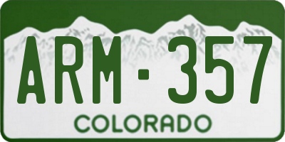 CO license plate ARM357