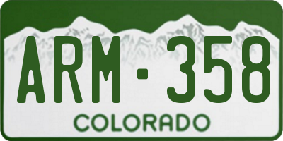 CO license plate ARM358